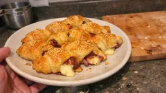 Savory Mini Croissants With Speck and Melty Cheese (Easy Puff Pastry Appetizer)