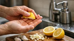 How to use lemon peel to remove garlic and onion smell from your hands