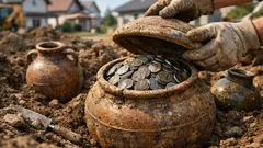 Archaeologists in Senon uncover three buried jars packed with an estimated 40,000 Roman coins
