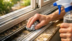 Clean sliding window tracks fast with the aluminum foil trick