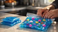 How to turn leftover gel ice packs into a squishy sensory bag for kids