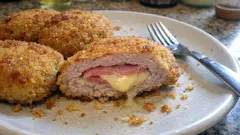 Crispy Baked Stuffed Pork Cutlets—Melty Ham and Scamorza Inside