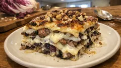 Radicchio and Sausage Lasagna with Taleggio and Walnuts (Creamy, Not Heavy)
