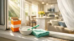 Clean window tracks fast with baking soda in under 15 minutes