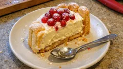 Christmas Charlotte Cake (No-Bake) with Ladyfingers and Vanilla Cream