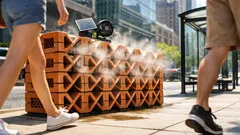 This solar-powered cooling brick could make city sidewalks feel cooler