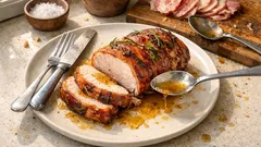 Juicy Air Fryer Pork Loin Roast Wrapped in Pancetta and Rosemary (No Oven Needed)