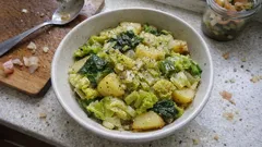 One-Pan Braised Savoy Cabbage and Potatoes (with Sweet Leeks)