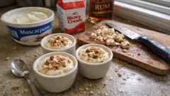 No-Bake Torrone Mousse: Creamy Mascarpone Dessert with a Crunchy Nougat Bite
