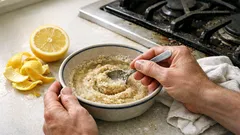 How to make a lemon peel and flour paste that cuts kitchen grease fast