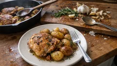 Skillet Chicken and Potatoes with Rosemary—A Cozy One-Pan Dinner
